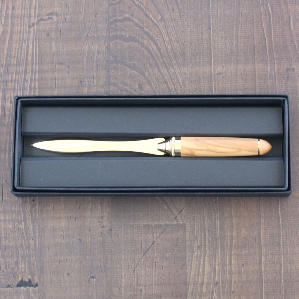 名入れ オリーブ木軸ペーパーナイフ | woodmax（ウッドマックス）の